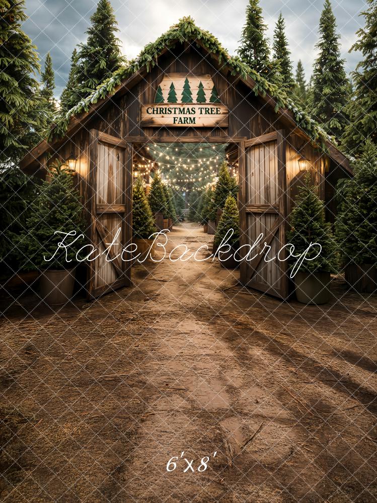 Kate Christmas Tree Farm Fleece Backdrop Designed by Chain