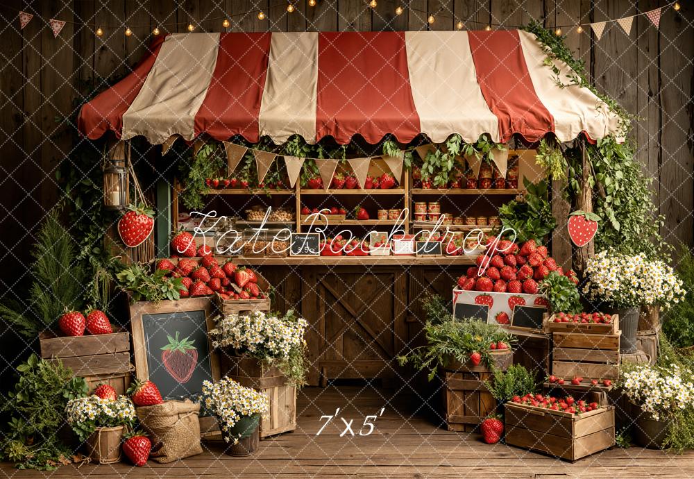 Kate Strawberry Market Crates Backdrop Designed by Emetselch