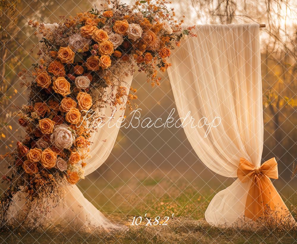 Kate Autumn Arch Cream Curtain Backdrop Designed by Emetselch - Kate Backdrop AU