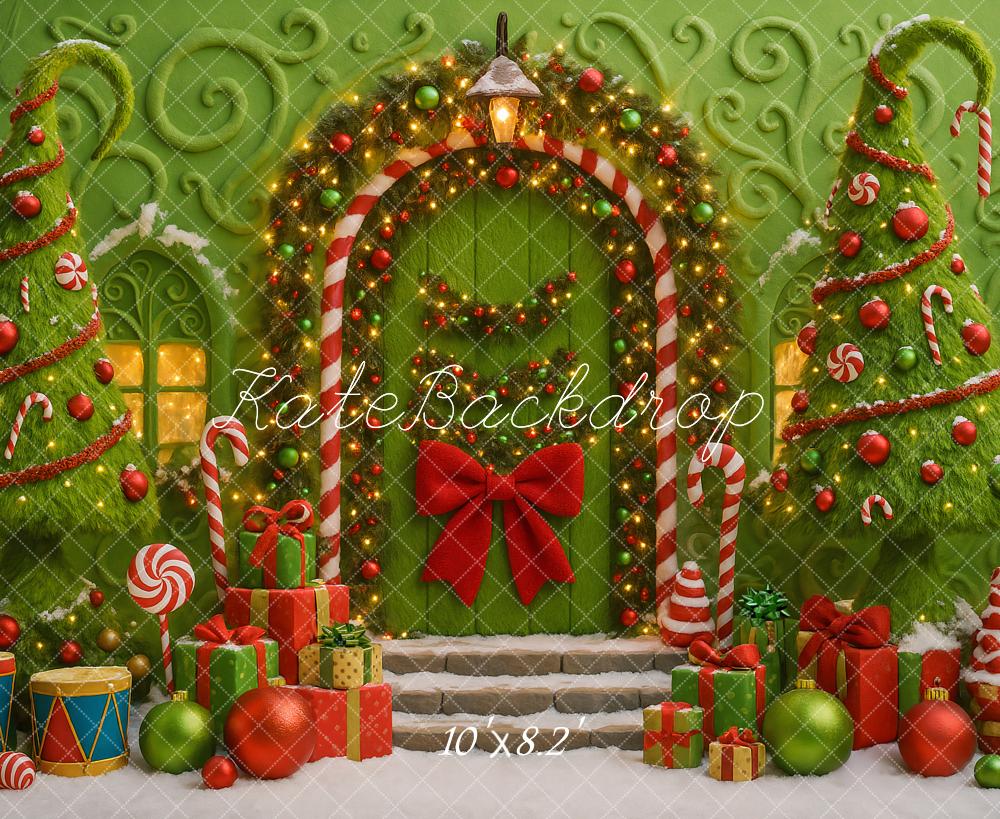 Kate Green Christmas Candy Trees Presents Backdrop Designed by Ashley Paul