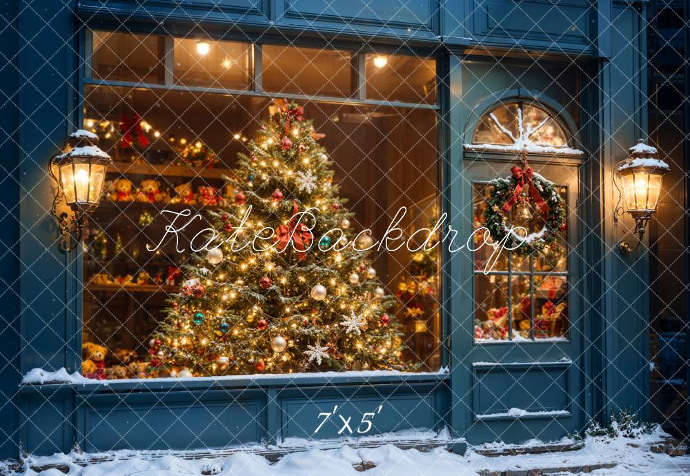 Kate Christmas Tree Shop Window Snow Backdrop Designed by Chain