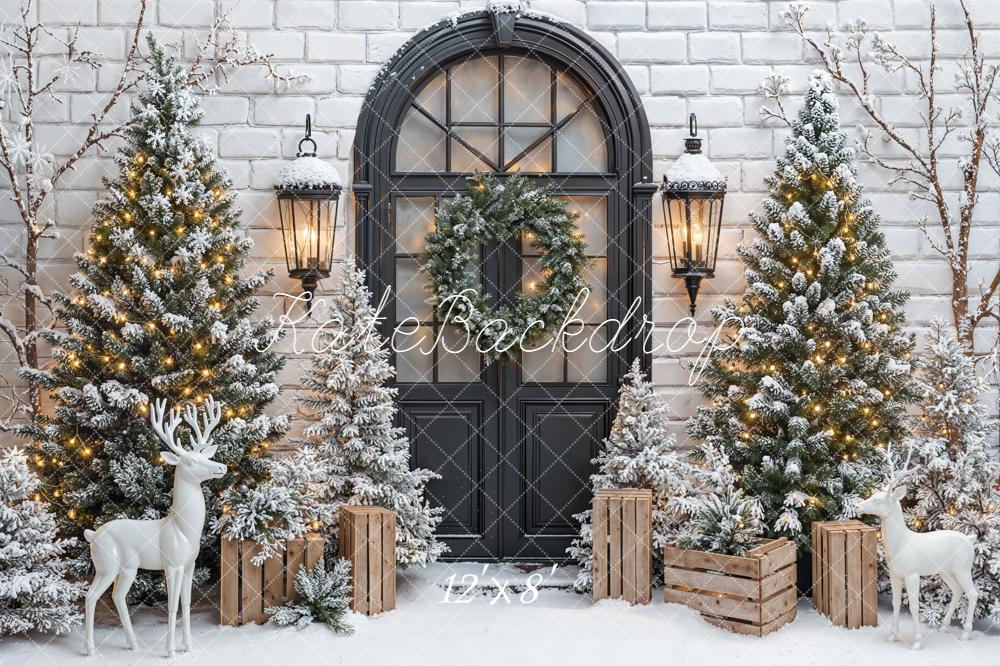 Kate Christmas Snowy Trees Backdrop Designed by Emetselch