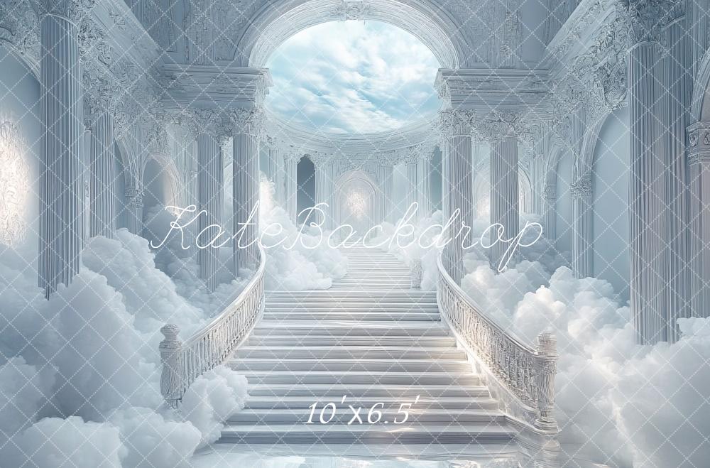 Kate Cascading Stairs Clouds Backdrop Designed by Mini MakeBelieve - Kate Backdrop AU