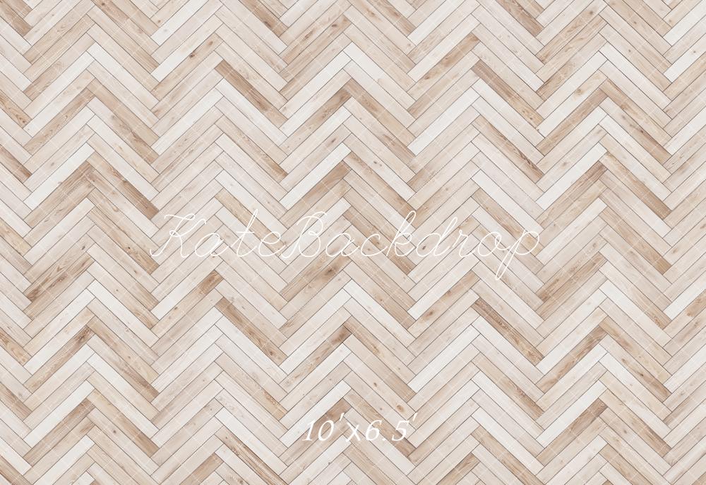 Kate Herringbone Wood Texture Fleece Backdrop Designed by Emetselch