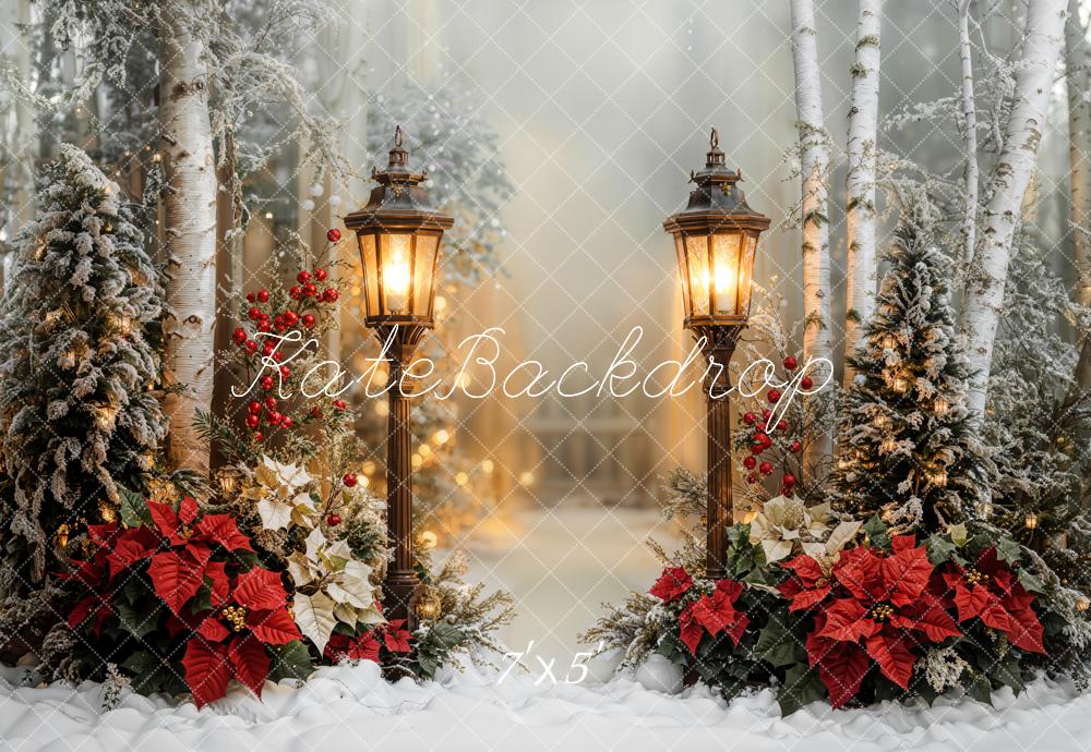 Kate Christmas Birch Trees Snow Backdrop Designed by Emetselch - Kate Backdrop AU