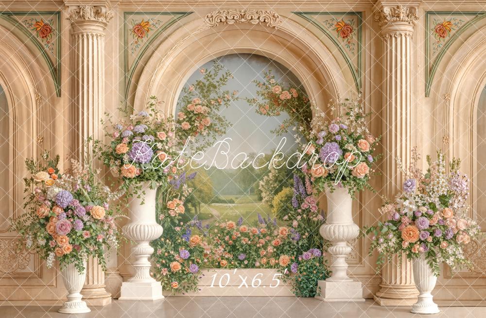 Kate Flower Arch Classical Columns Backdrop Designed by Emetselch