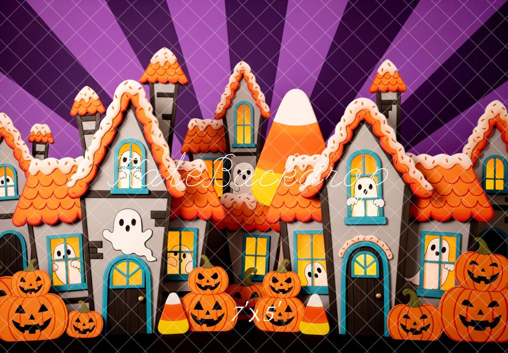 Kate Halloween Haunted Houses Backdrop Designed by Patty Roberts