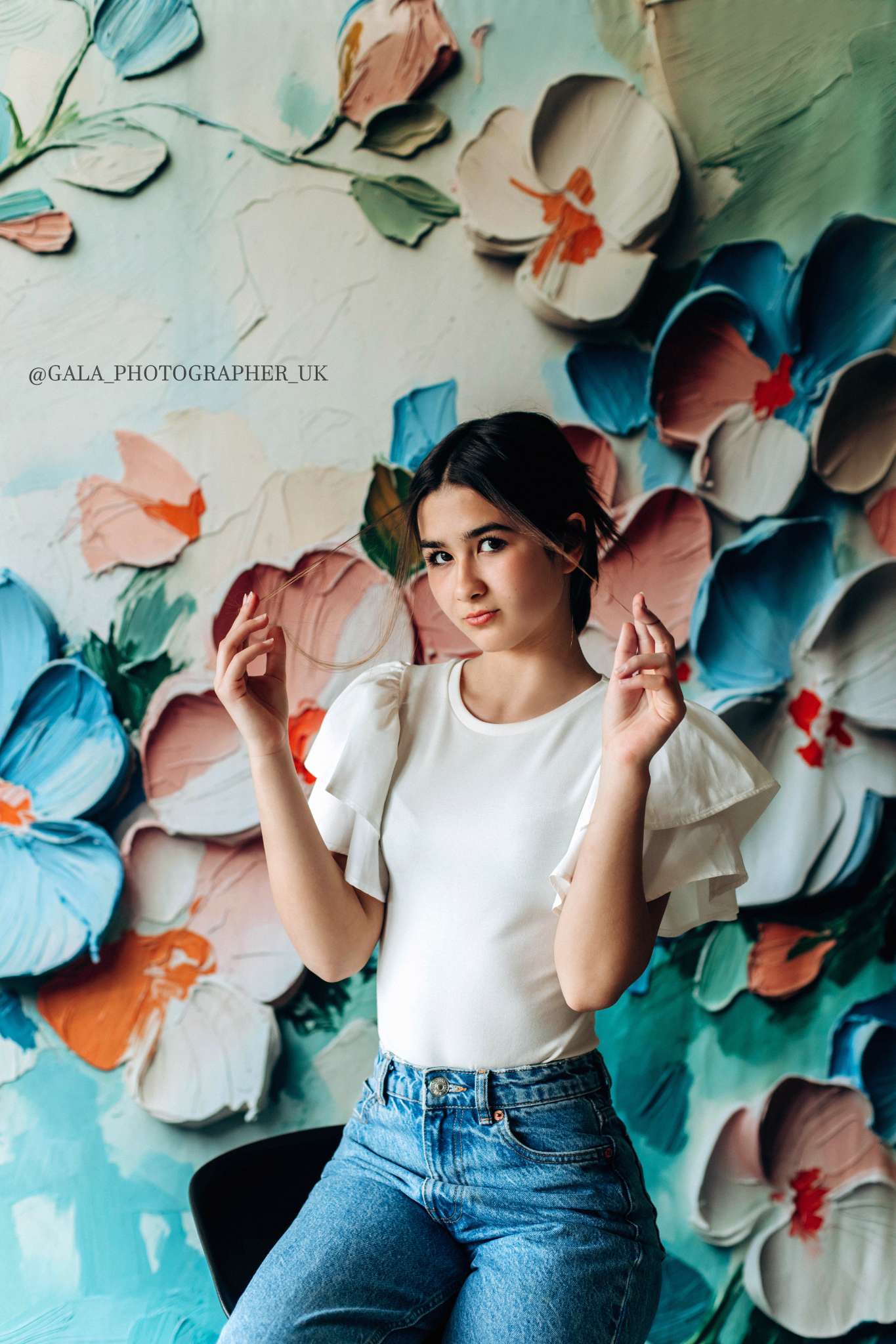 Kate Fleece Green Fine Art Flowers Backdrop Designed by GQ
