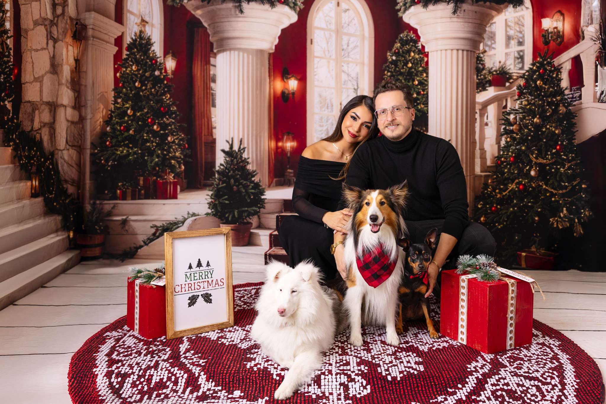 Kate Christmas Tree Stone Arch Staircase Room Set