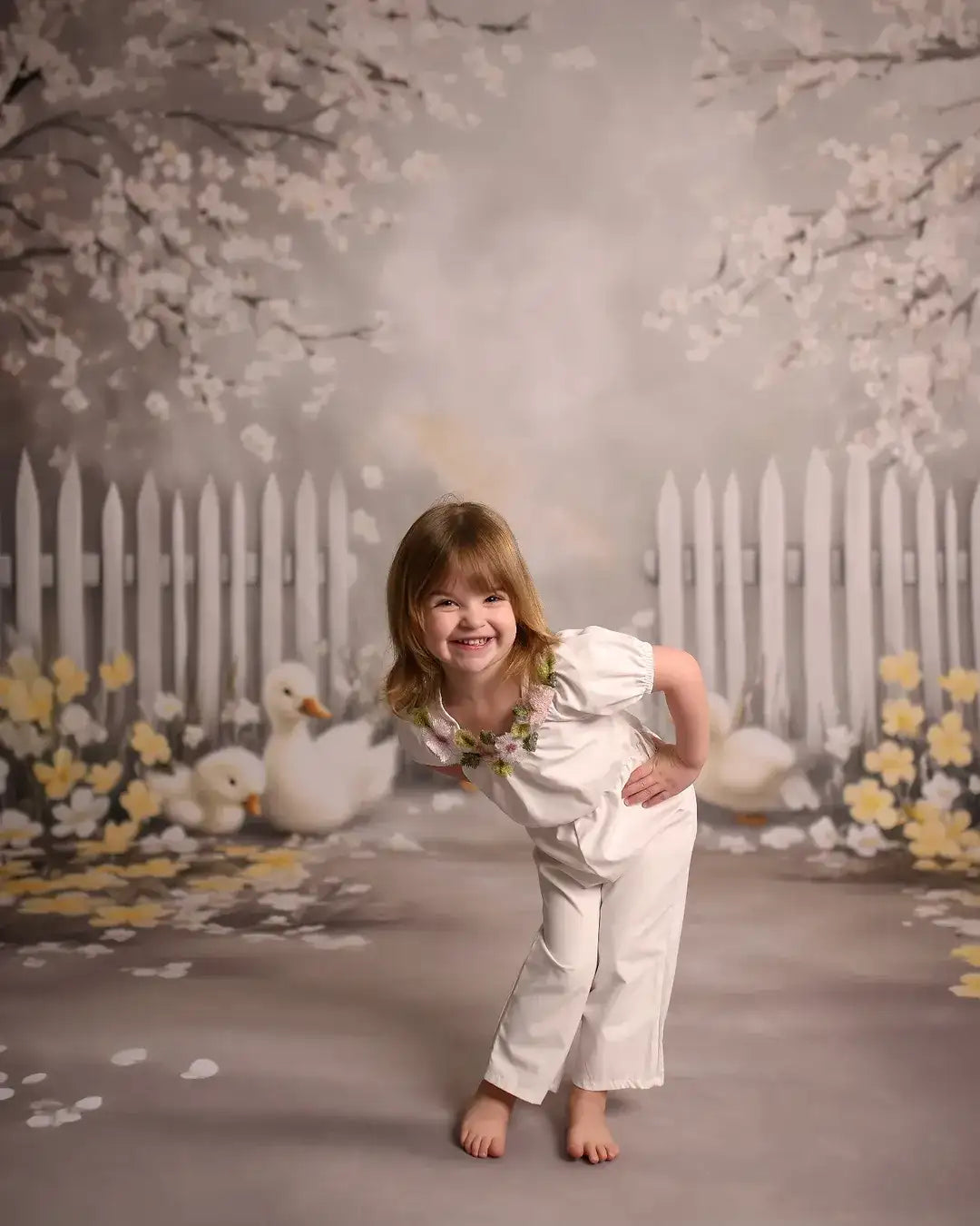 Kate Sweep Spring Flowers Duck Backdrop Designed by Lidia Redekopp