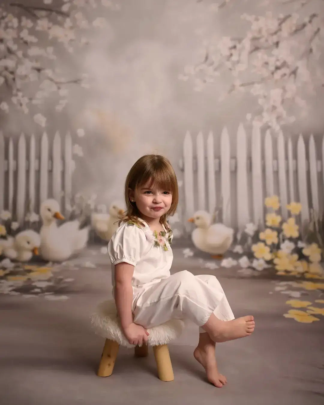 Kate Sweep Spring Flowers Duck Backdrop Designed by Lidia Redekopp