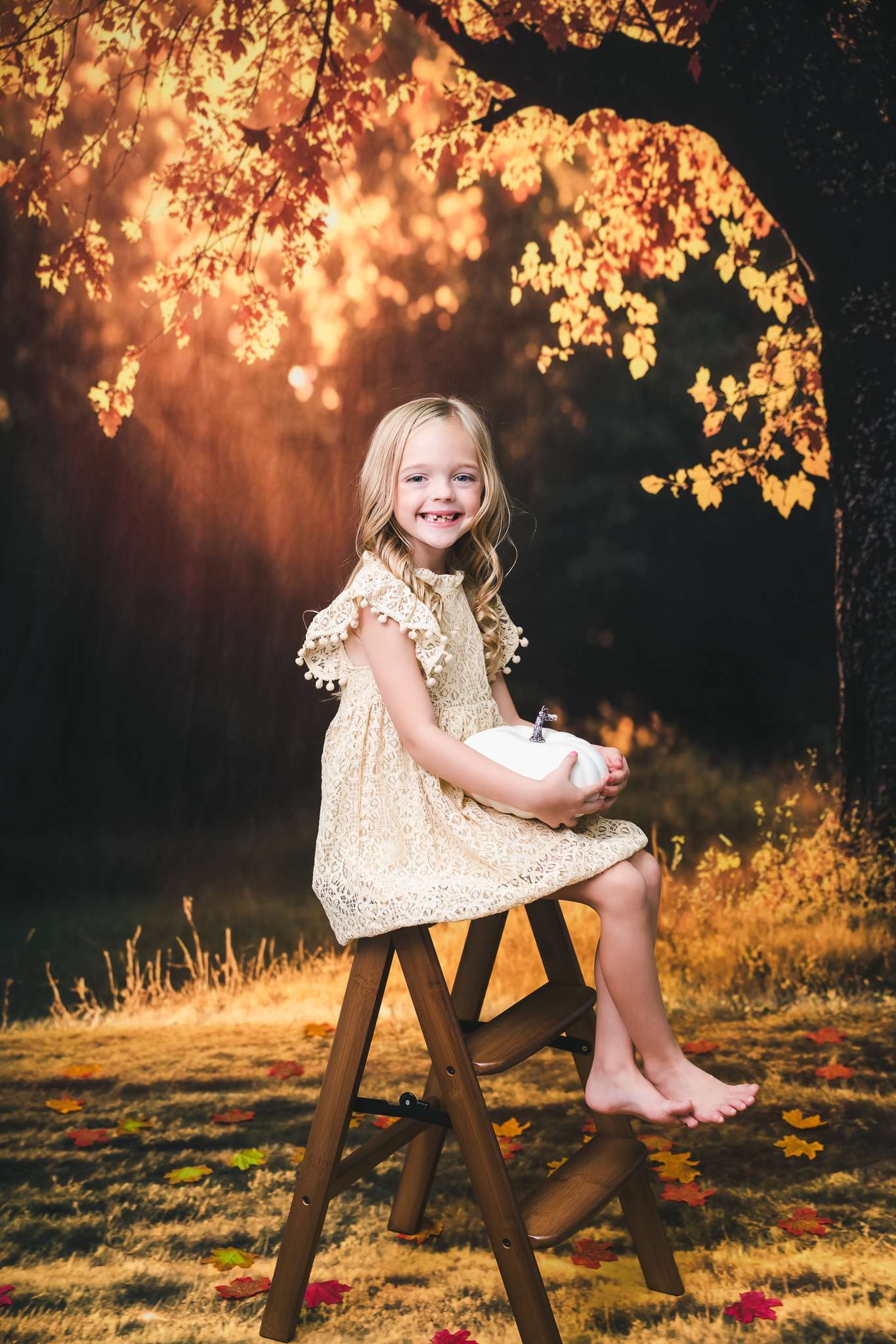 Kate Sunny Autumn Meadow Fleece Backdrop Designed by Chain