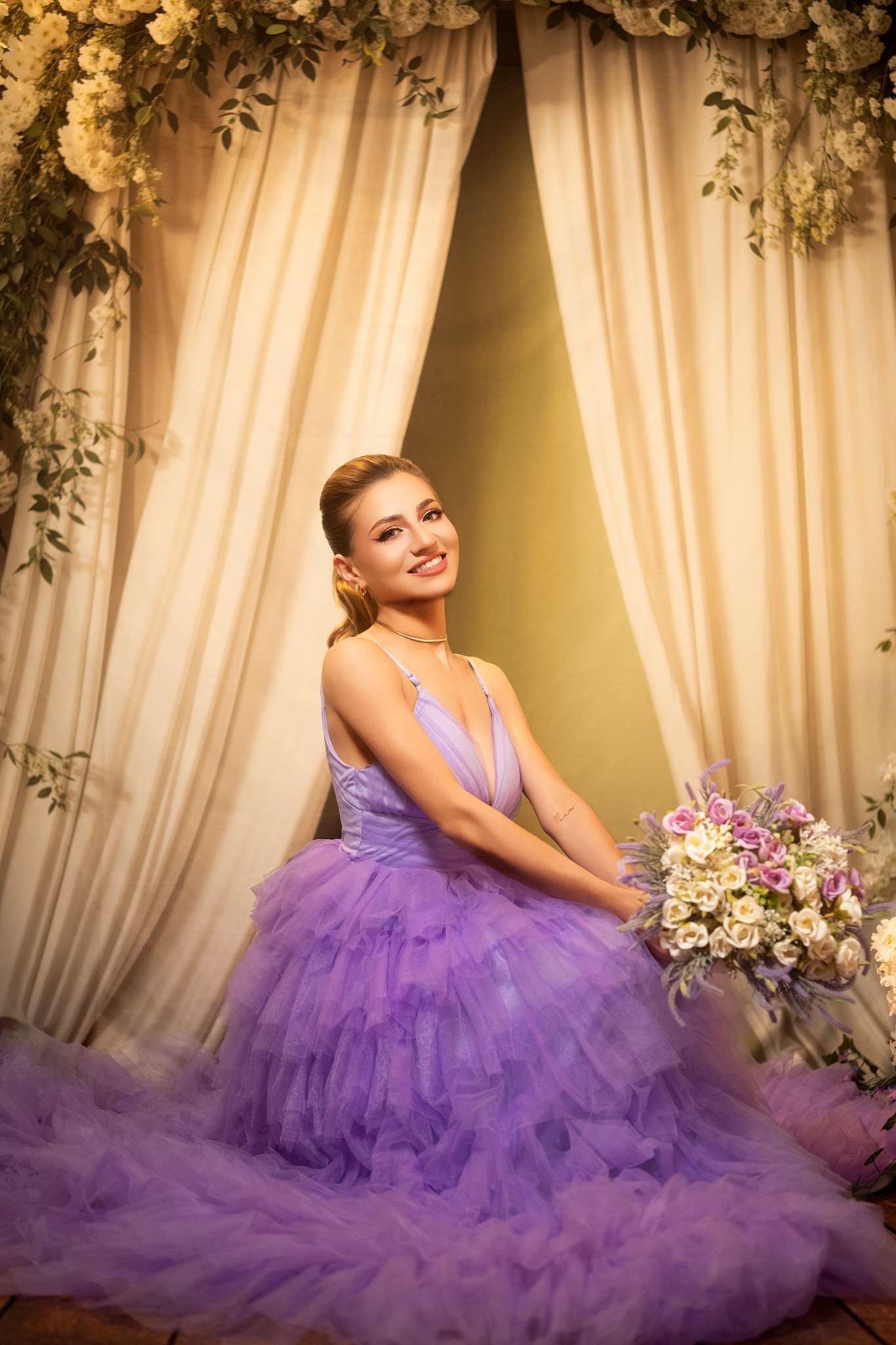 Kate Spring Flowers Curtain Wall Backdrop Designed by Emetselch