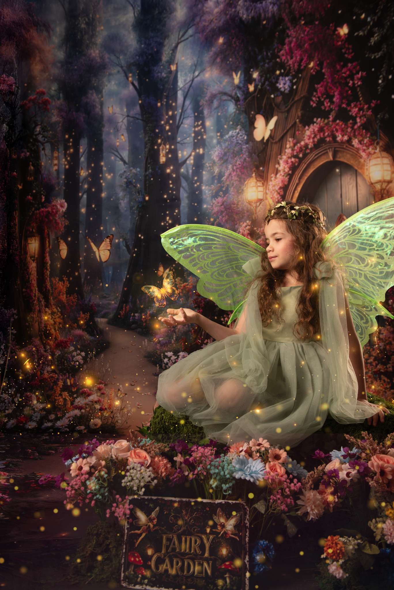 AUSALE Kate Sweep Fairy Fantasy Forest Flowers Backdrop Designed by Chain