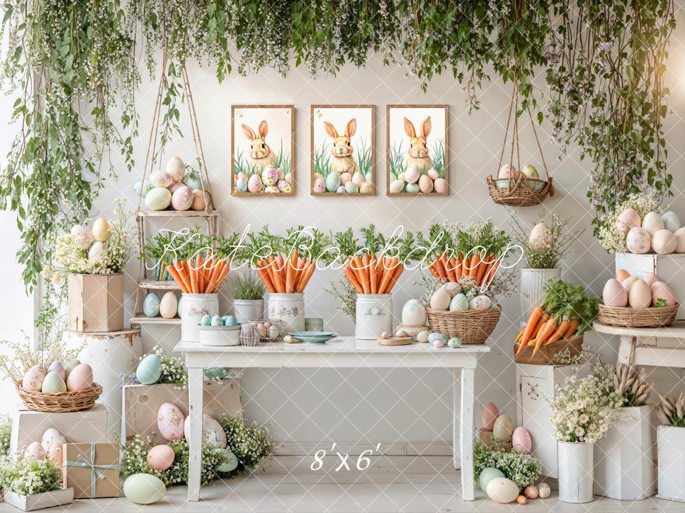 Kate Easter Bunny Carrots Eggs Backdrop Designed by Emetselch