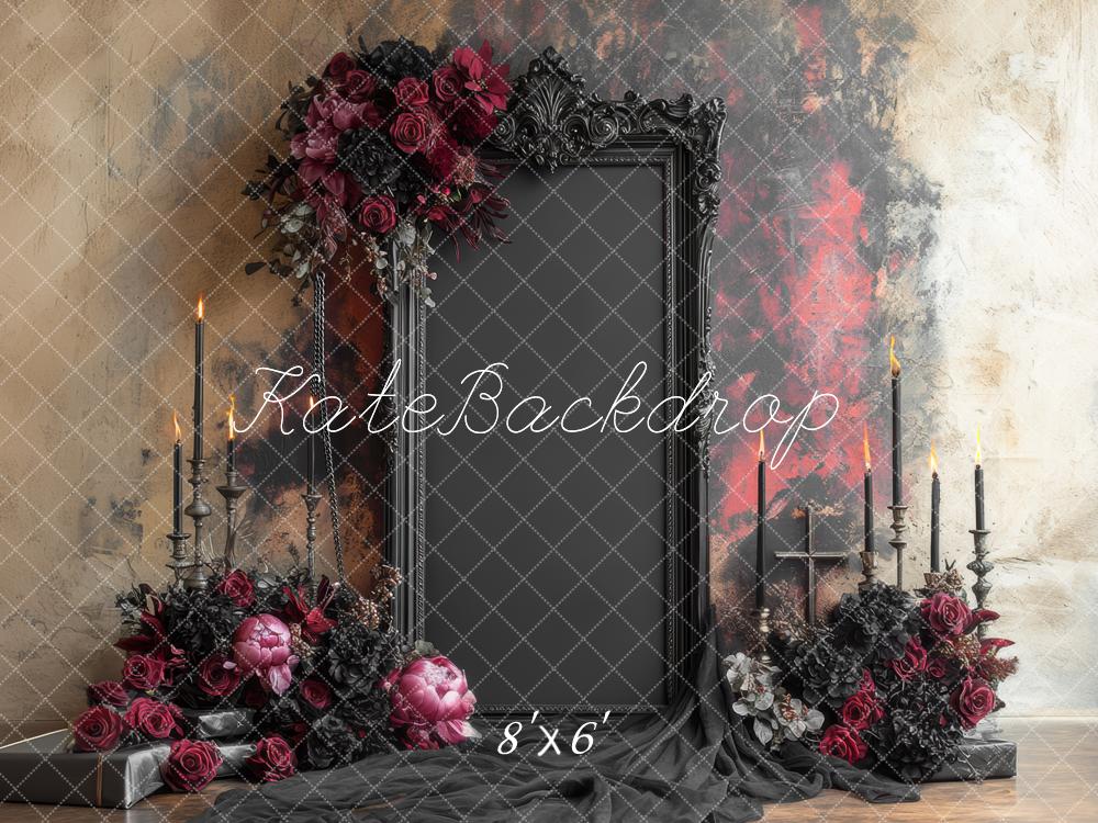 Kate Gothic Floral Candles Halloween Backdrop Designed by Mini MakeBelieve - Kate Backdrop AU