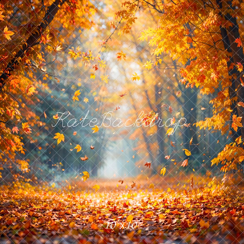 Kate Autumn Leaves Forest Backdrop Designed by Emetselch