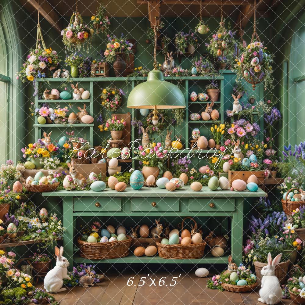 Kate Easter Bunny Eggs Greenhouse Backdrop Designed by Emetselch