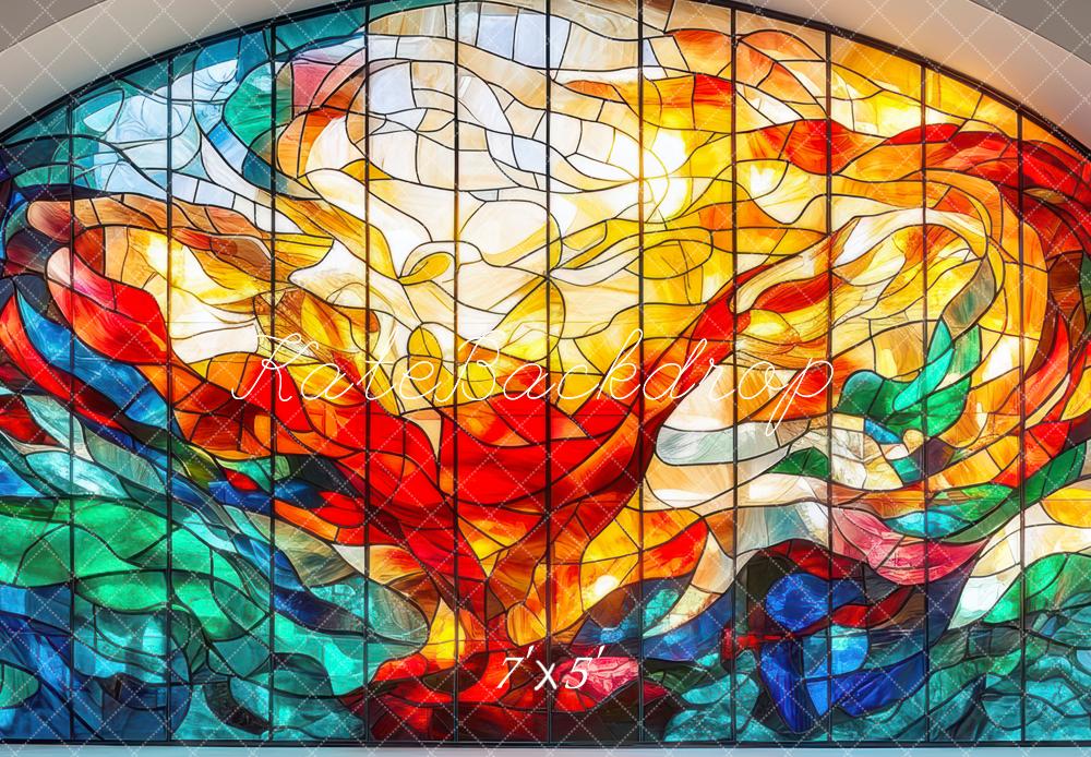 Kate Stained Glass Abstract Swirl Backdrop Designed by Mini MakeBelieve