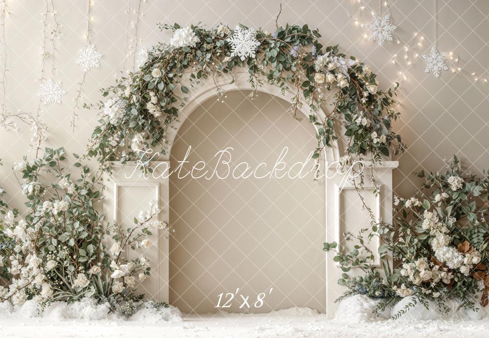 Kate Arch Snowflakes Greenery Backdrop Designed by Emetselch