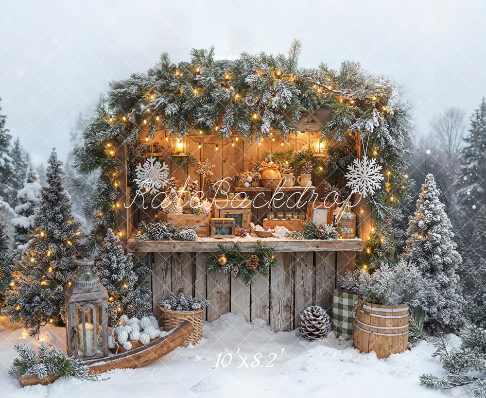Kate Christmas Snow Snowflakes Backdrop Designed by Emetselch