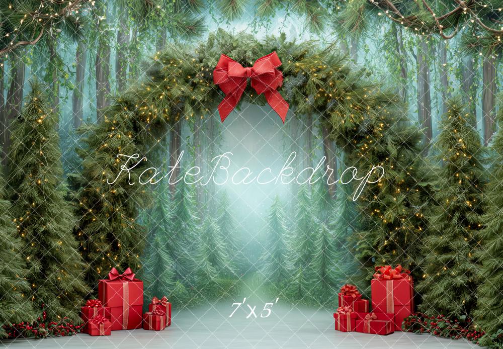 Kate Christmas Pine Arch Presents Forest Backdrop Designed by Patty Roberts