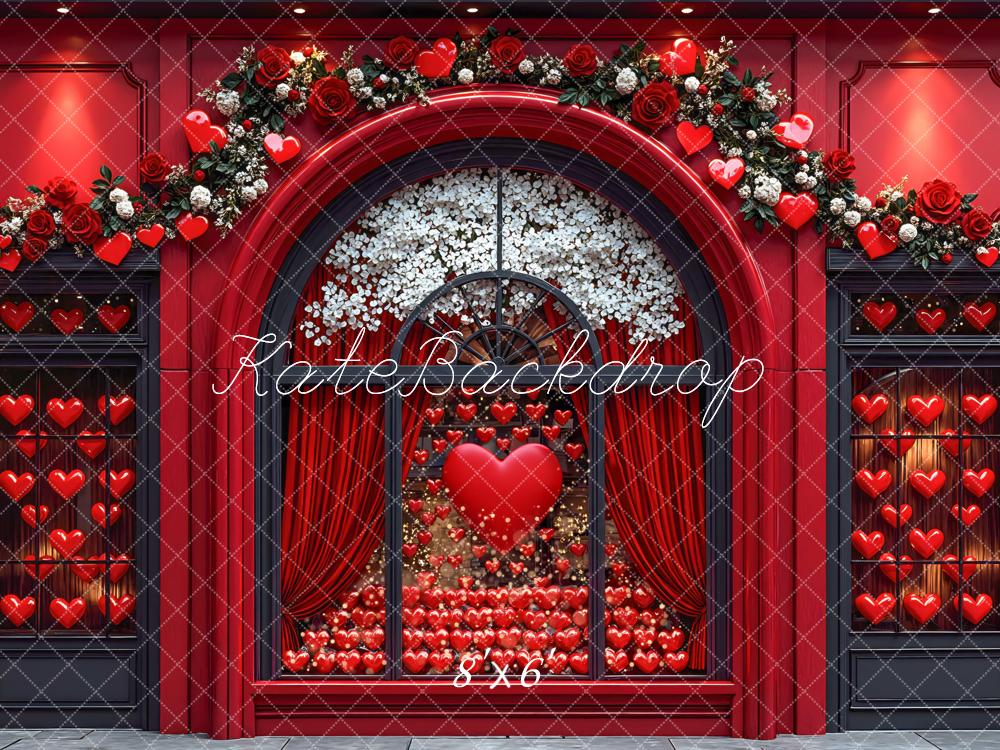 Kate Valentine Red Hearts Backdrop Designed by Mini MakeBelieve
