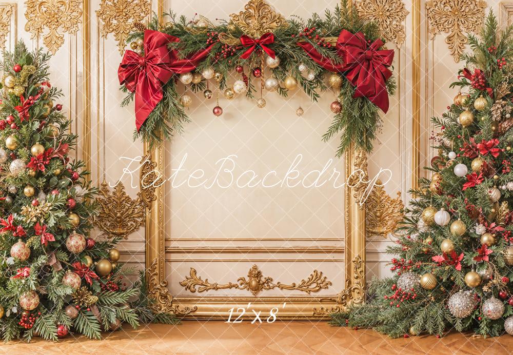 Kate Retro Christmas Tree Fleece Backdrop Designed by Emetselch