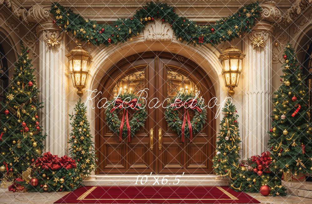 Kate Christmas Doorway Fleece Backdrop Designed by Chain