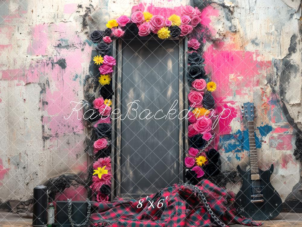 Kate Flower Grunge Wall Guitar Backdrop Designed by Mini MakeBelieve - Kate Backdrop AU