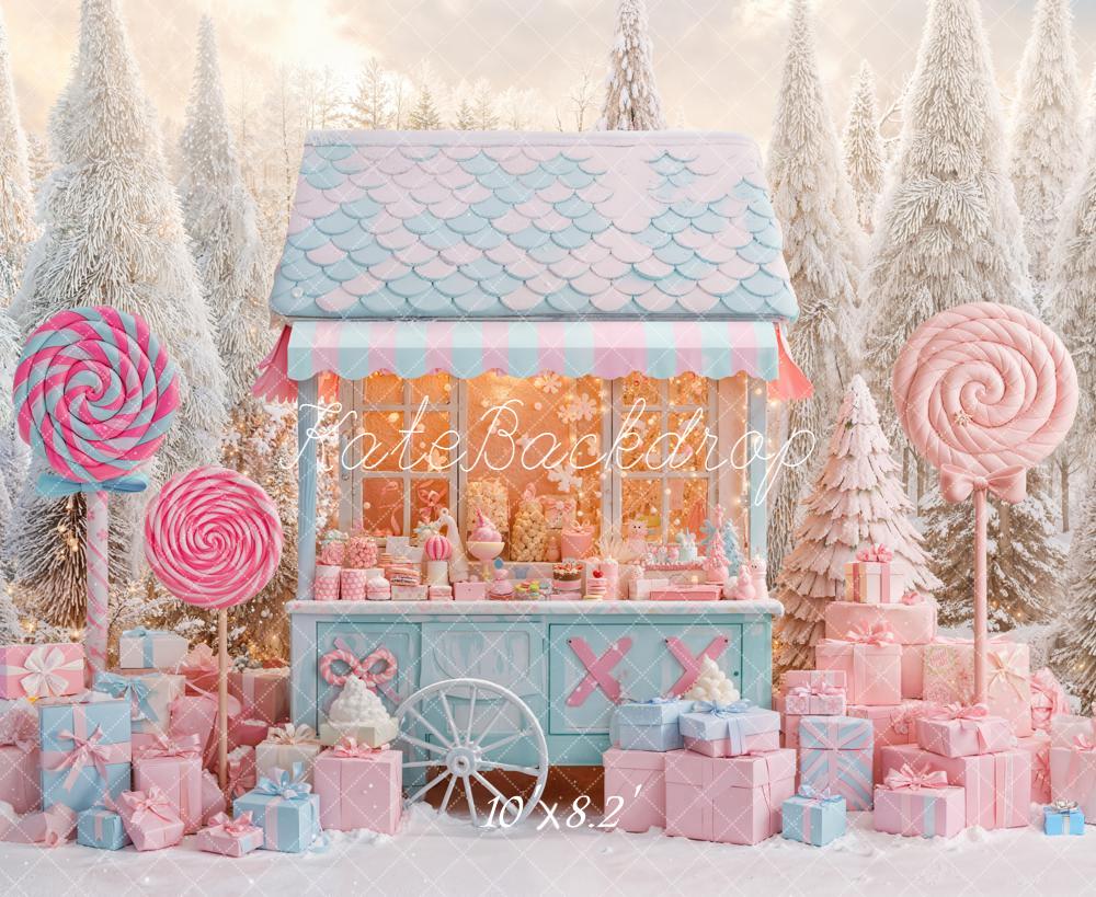 Kate Winter Lollipops Gift Forest Backdrop Designed by Emetselch