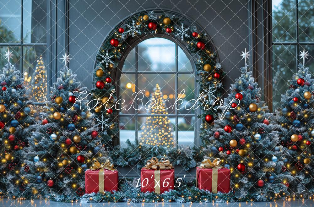 Kate Christmas Tree Gift Window Backdrop Designed by Mini MakeBelieve - Kate Backdrop AU
