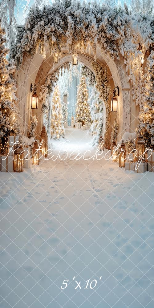Kate Sweep Christmas Snowy Arch Trees Backdrop Designed by Emetselch - Kate Backdrop AU