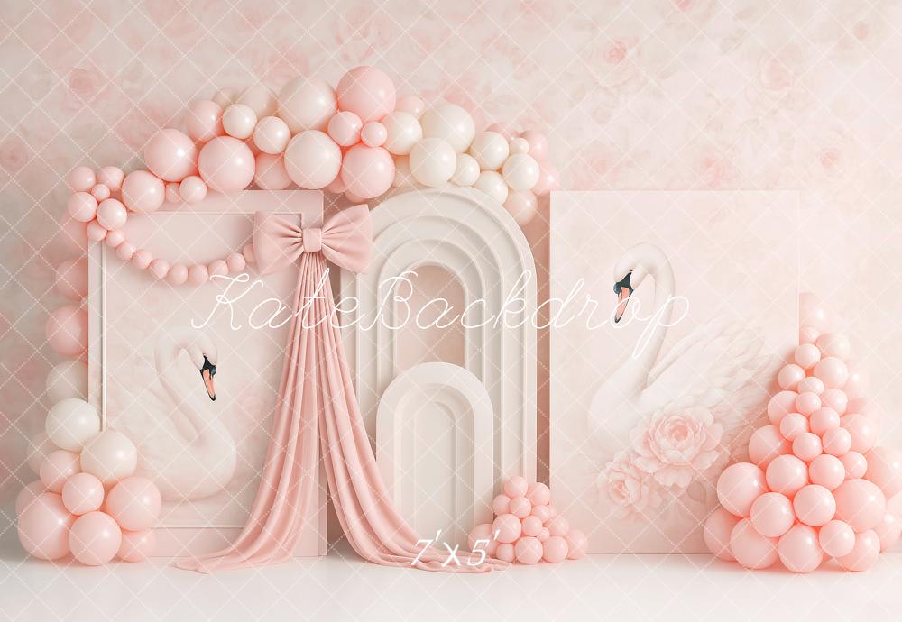 Kate Swan Pink Balloons Birthday Backdrop Designed by Ashley Paul - Kate Backdrop AU