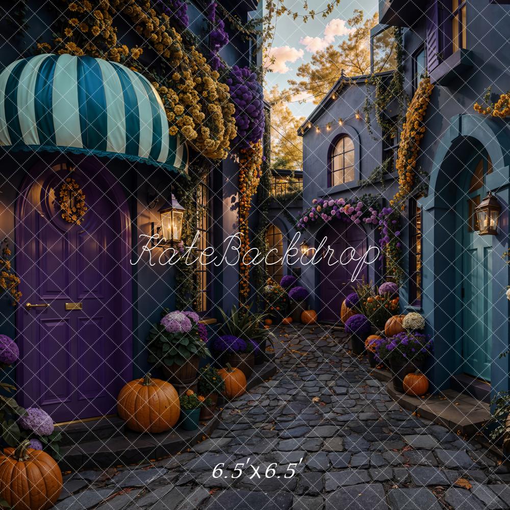 Kate Halloween Cobblestone Street Backdrop Designed by Chain