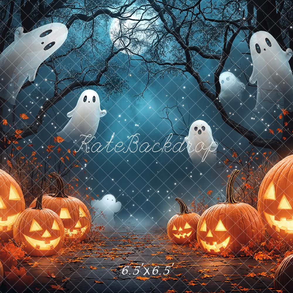 Kate Halloween Pumpkins Ghosts Backdrop Designed by Chain - Kate Backdrop AU