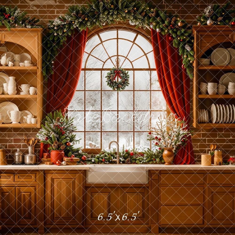 Kate Christmas Kitchen Window Backdrop Designed by Emetselch