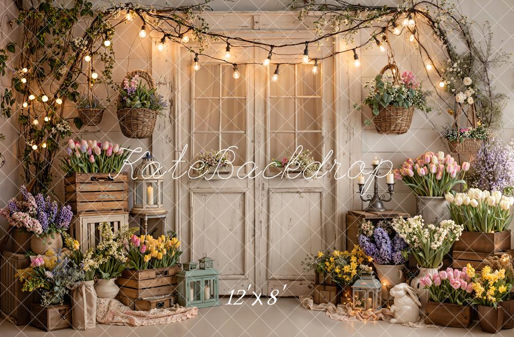 Kate Spring Flower Crates Vintage Door Backdrop Designed by Emetselch