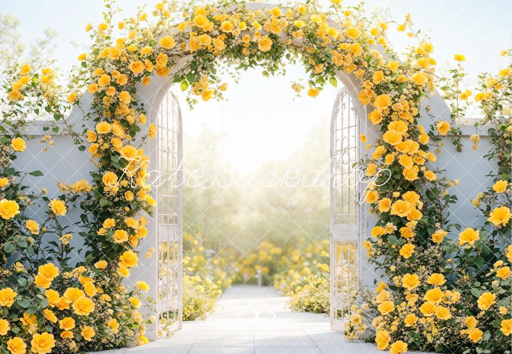 Kate Flower Arch Yellow Spring Gate Backdrop Designed by Emetselch - Kate Backdrop AU