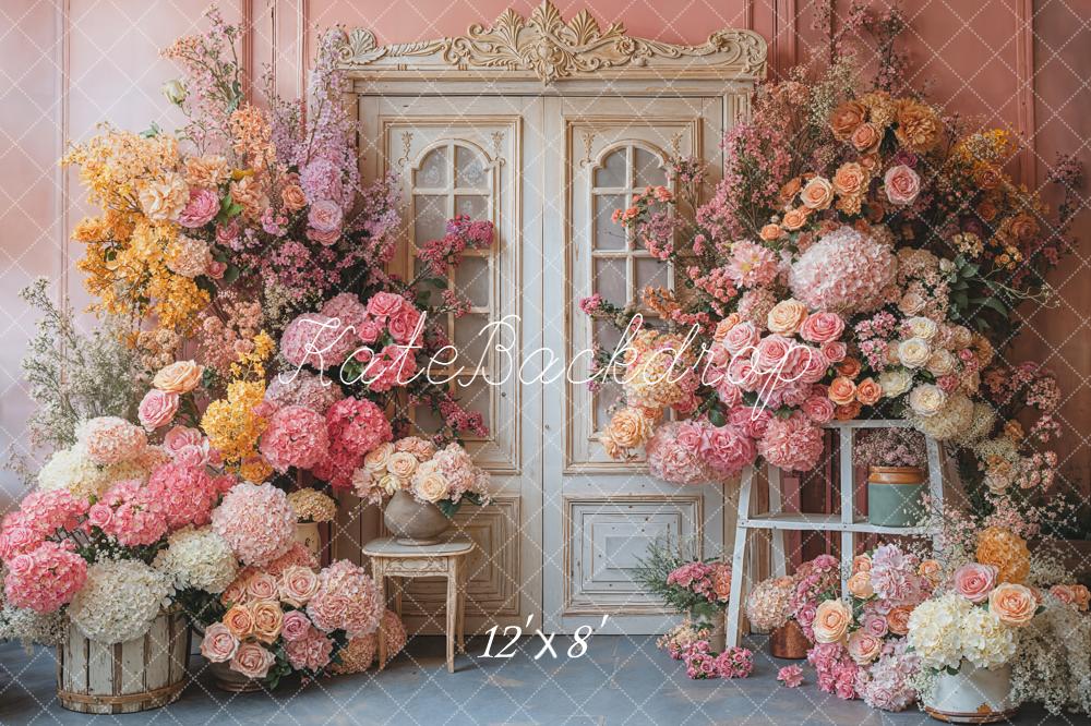 Kate Spring Flower Vintage Door Backdrop Designed by Emetselch