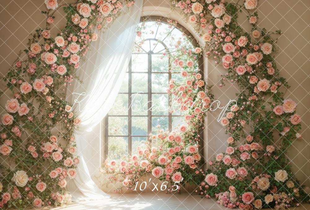 Kate Flower Arch Window Fleece Backdrop Designed by Emetselch - Kate Backdrop AU