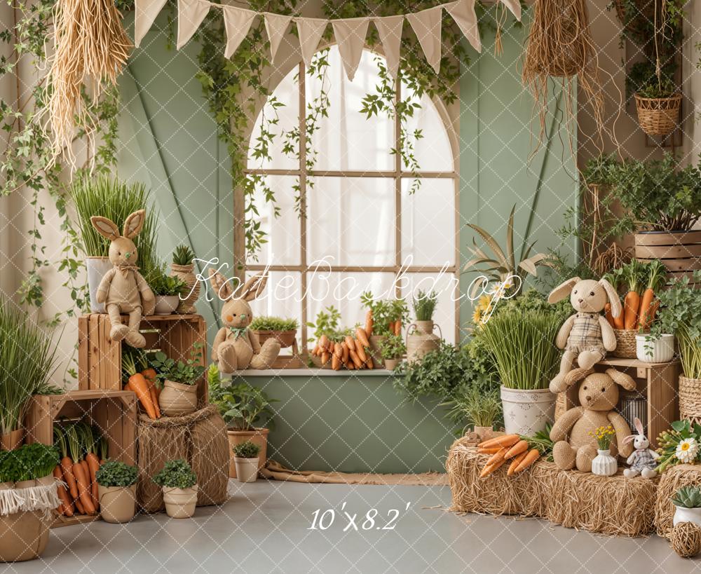 Kate Easter Bunny Carrots Backdrop Designed by Emetselch