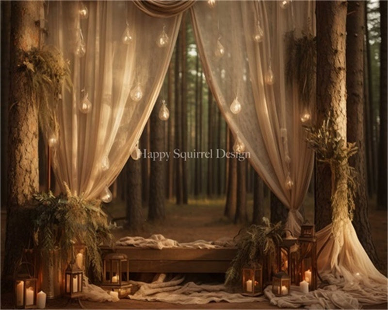 Kate Forest Drapes Light Backdrop Designed by Happy Squirrel Design