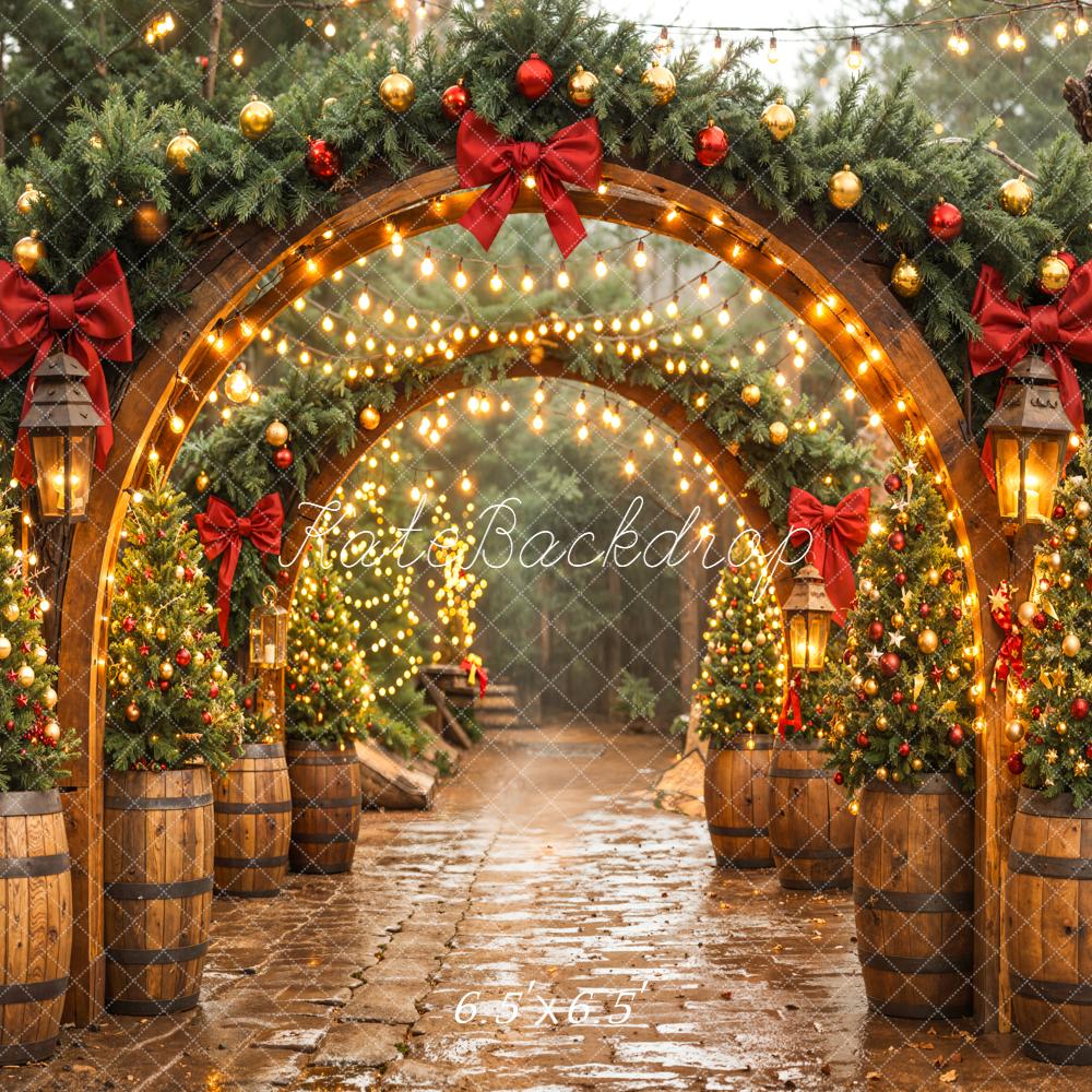 Kate Christmas Arch Lights Backdrop Designed by Emetselch - Kate Backdrop AU