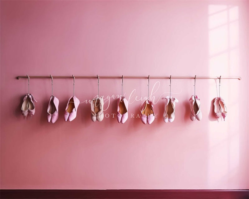 Kate Ballet Shoes Hanging Pink Wall Backdrop Designed by Megan Leigh