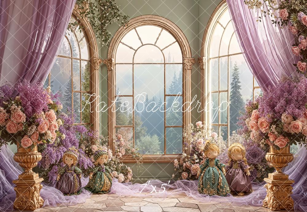 Kate Flower Arch Dolls Vintage Windows Backdrop Designed by Emetselch