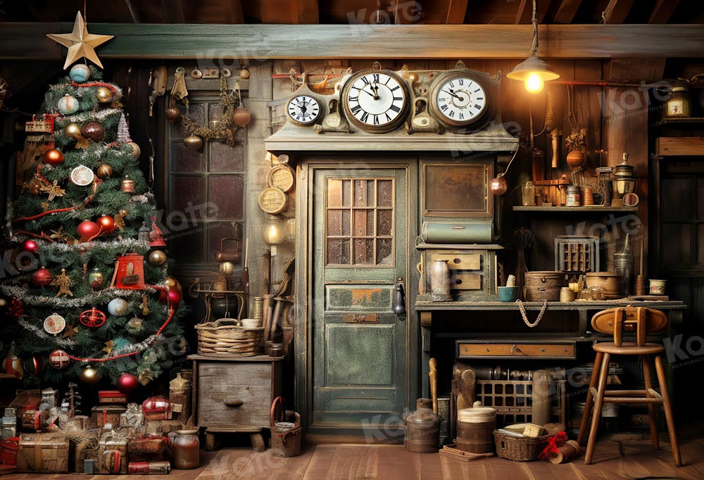 Kate Christmas Tree Vintage Workshop Backdrop Designed by Emetselch