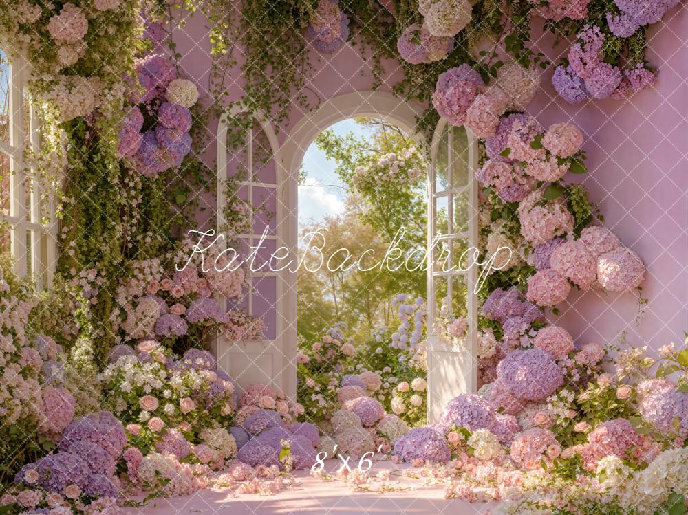 Kate Spring Hydrangea Garden Fleece Backdrop Designed by Emetselch