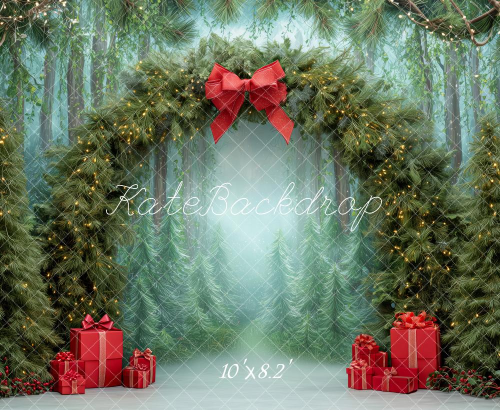 Kate Christmas Pine Arch Presents Forest Backdrop Designed by Patty Roberts