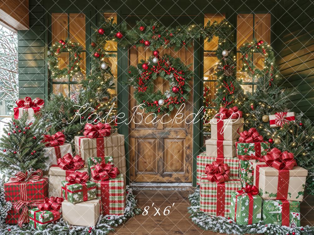 Kate Christmas Presents Greenery Backdrop Designed by Emetselch - Kate Backdrop AU